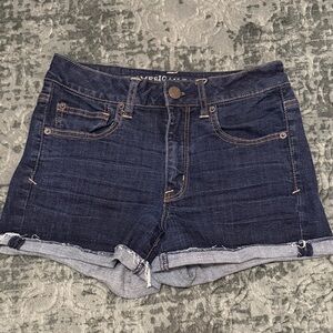 American Eagle Outfitters Dark Blue Jean Super Stretch Shorts